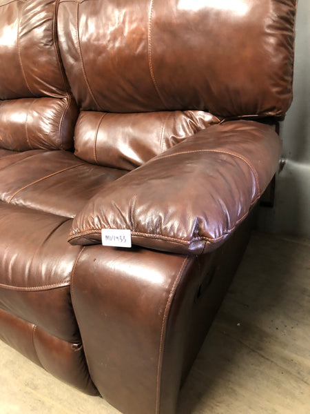 Brown Leather 3 Seater Recliner Sofa