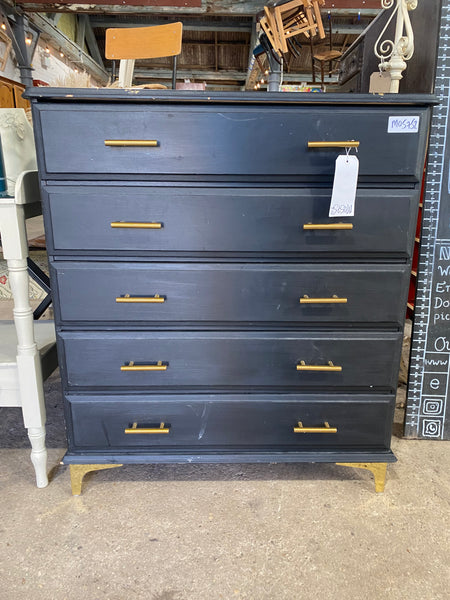 Black Painted Chest of Drawers