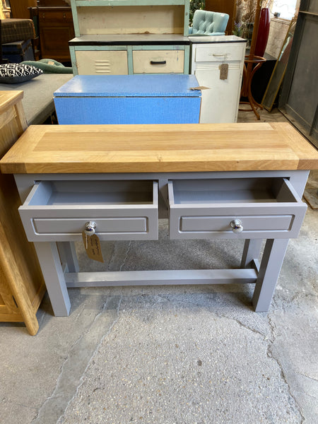 Contemporary Oak and Grey Console Table