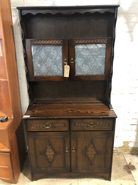 Dark Wood Dresser with Lace Detail