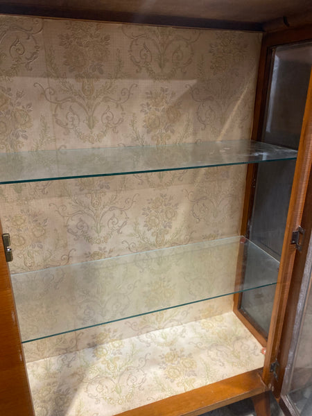 Vintage Art Deco Display Cabinet with Diamond Design