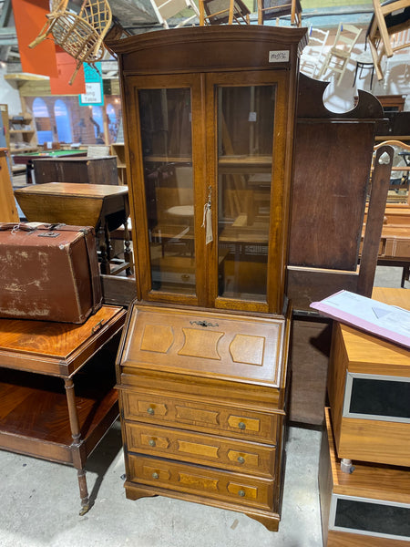 Narrow Bureau & Display Cabinet
