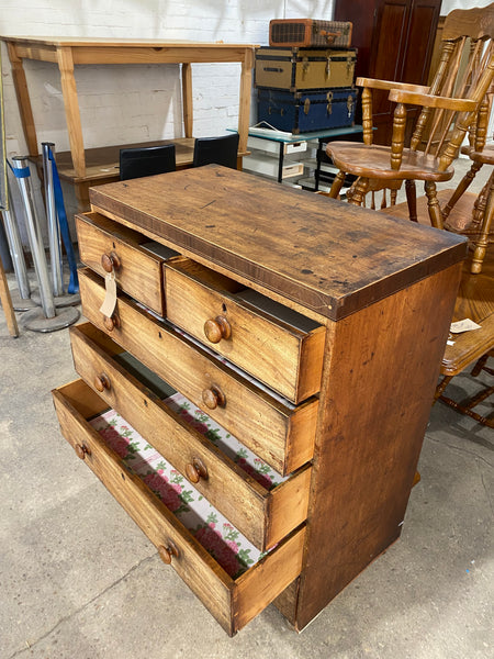 Antique Victorian Pine Chest of Drawers