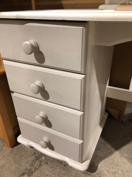 White Painted Dressing Table & Mirror