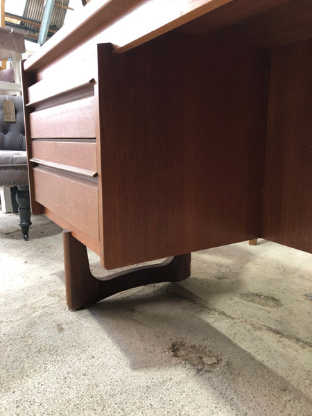 William Lawrence Teak Dressing Table with Mirror
