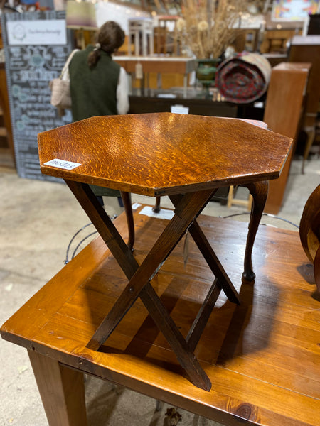 Vintage Oak Folding Side Table