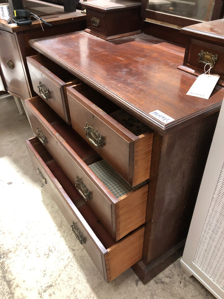 GHC - Antique Chest of Drawers with Mirrored Upstand