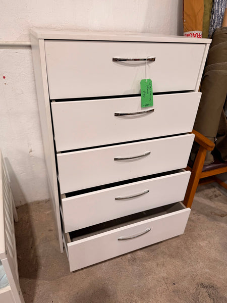 GHC - REF - White Chest of Five Drawers