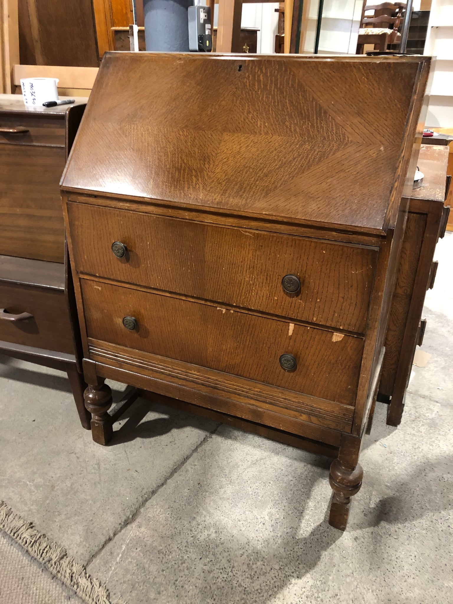 HRC - Vintage Oak Bureau