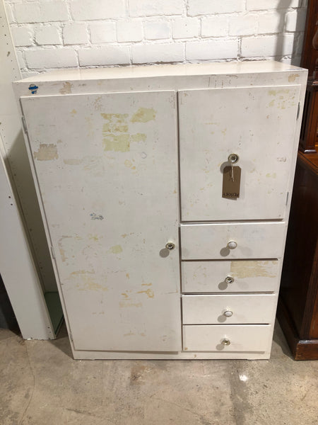 White Painted Wooden Storage Cupboard
