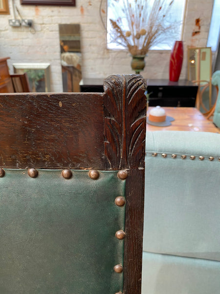 Antique Jacobean Revival Oak Armchair