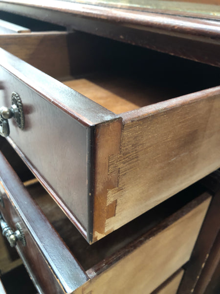 Leather Topped Mahogany Pedestal Desk