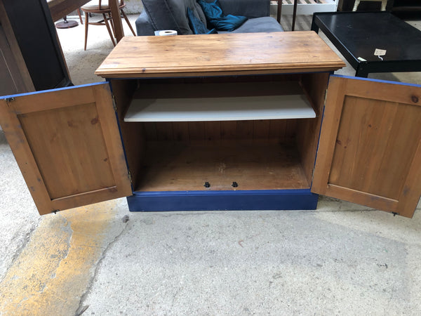 Pine Blue Painted Cupboard