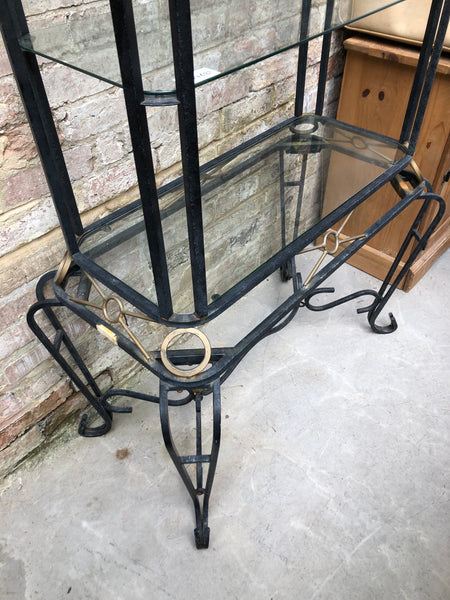 Tall Metal & Glass Display Shelves