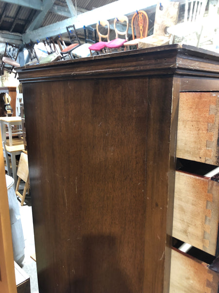 Antique Walnut Fronted Chest on Chest Tallboy