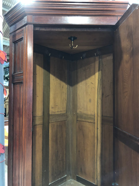 Antique Mahogany Corner Coat Cupboard