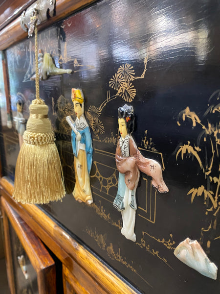Chinese Style Lacquered Drinks Cabinet