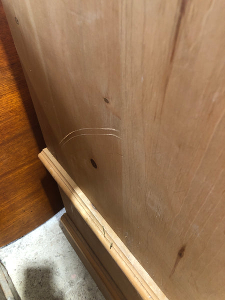 Rustic Pine Four Part Double Wardrobe with Storage Drawer