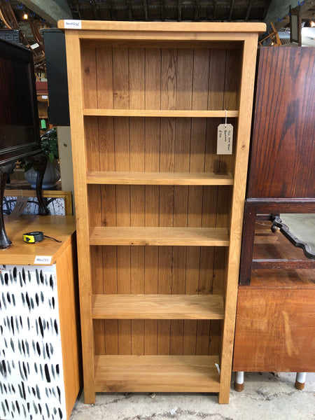 Tall Oak Veneer Bookcase