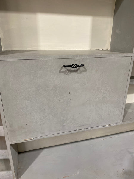 Grey Painted Display Cabinet Storage Unit