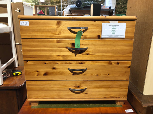 REF - Pine Chest of 4 Drawers