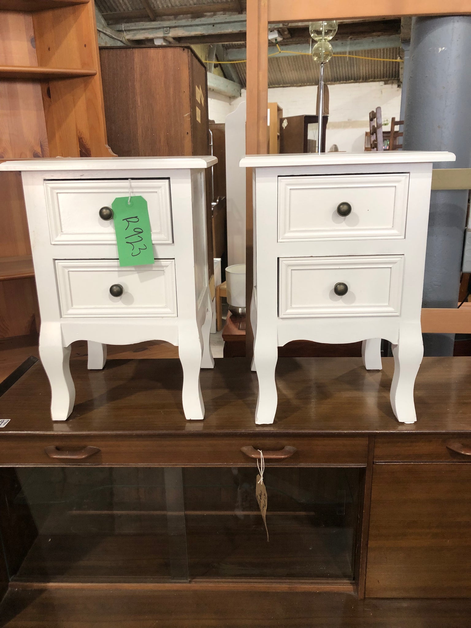 REF - Pair of White Bedside Drawers