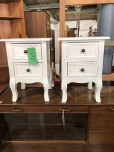 REF - Pair of White Bedside Drawers