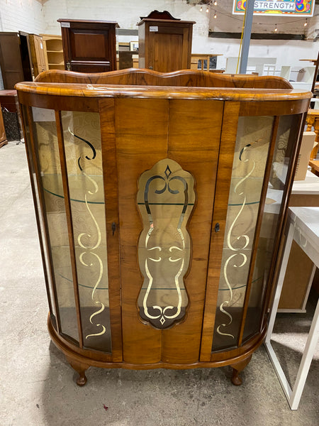 Art Deco Walnut Display Cabinet