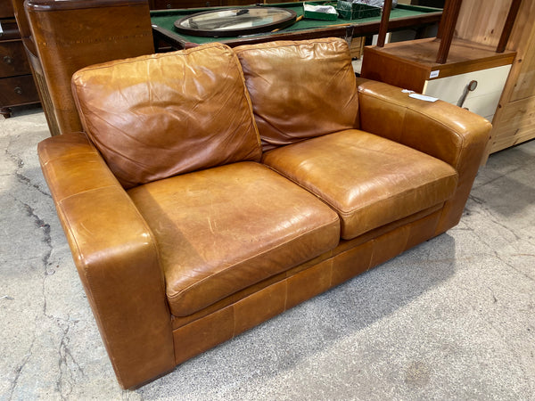 GHC - Tan Analine Two Seater Sofa