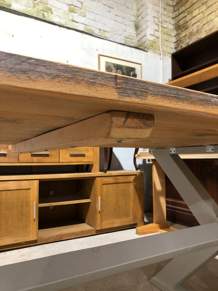 Large Solid Pine X Frame Dining Table