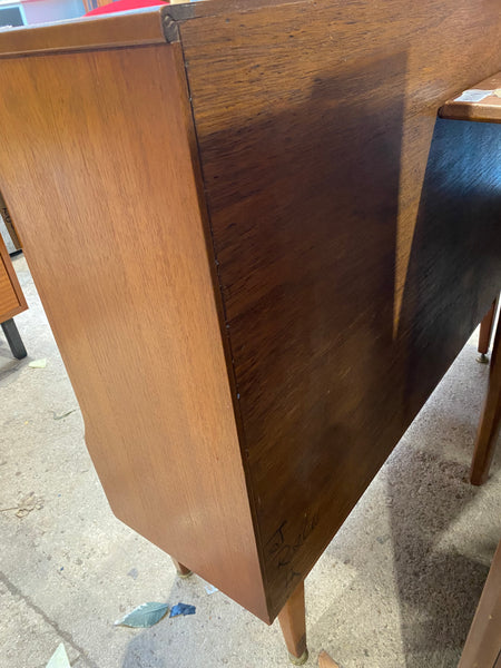 Mid Century 2 Drawer Teak Display Bookcase