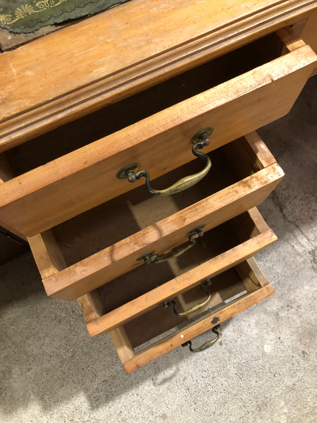 Pedestal Desk with Leather Top