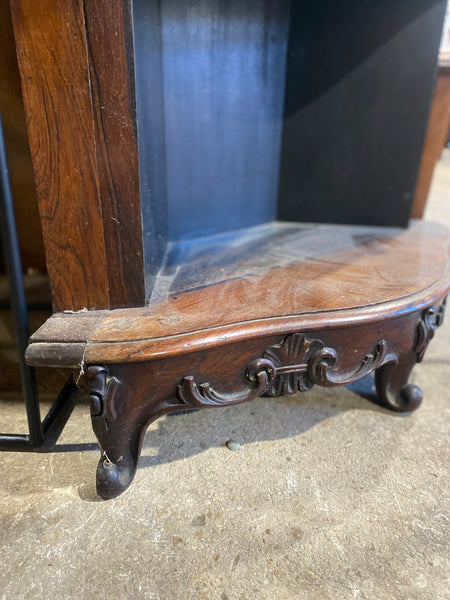 Antique Mahogany Carved Corner Shelf
