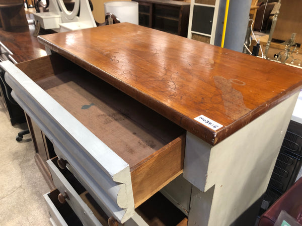 Flamed Mahogany Tallboy finished in Blue
