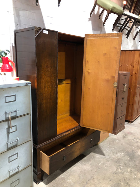 Vintage Oak Art Deco Wardrobe