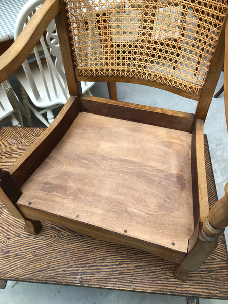GHC - Vintage Oak Wicker Back Bedroom Chair