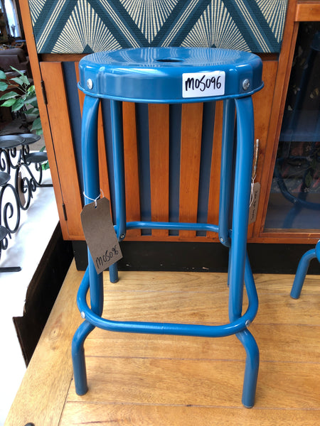 Blue Metal Bar Stool