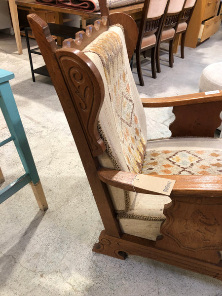 Griffin Detail Oak Lounge Chair