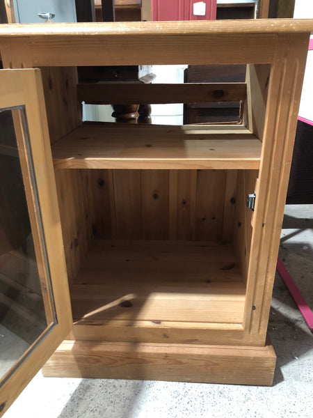 Rustic Pine Glass Cabinet