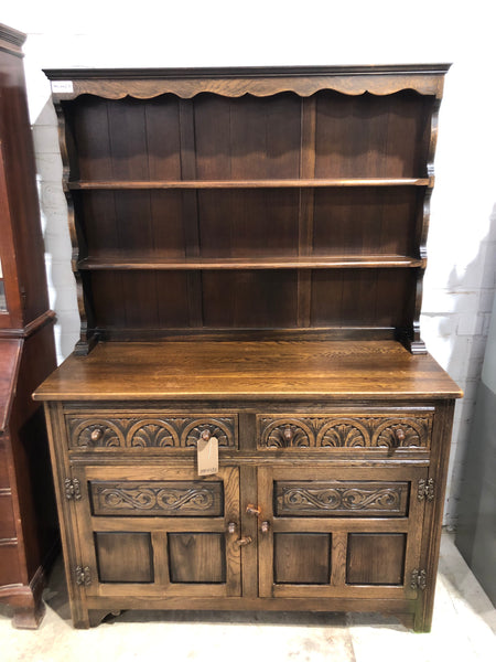 Carved Detail Oak Welsh Dresser