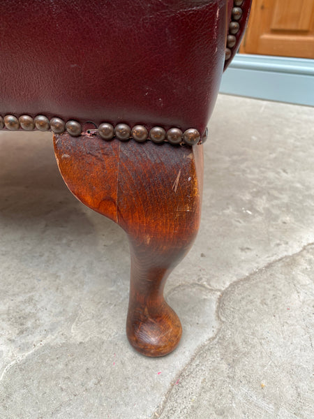 GHC - Oxblood Leather Button back Wingback Armchair