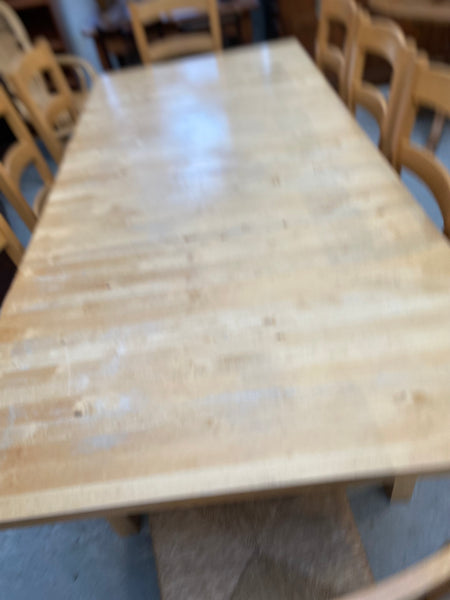 Extending IKEA Pine Dining Table & 8 Chairs