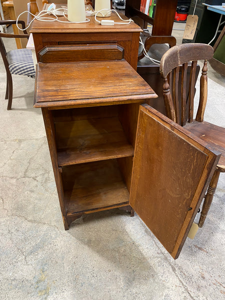 Oak Pot Stand Bedside Cabinet