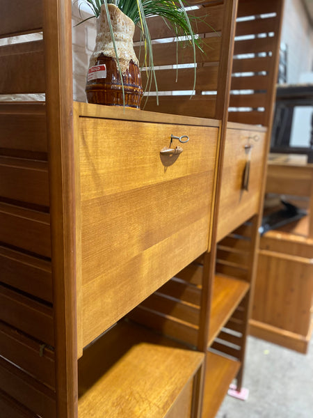 Vintage Staples Teak Ladderax 2 Bay Shelving Unit