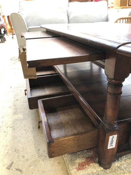 Antique Gate Leg Dark Wood Coffee Table