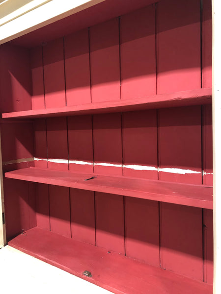 Large Painted Dresser with Glass Cabinet