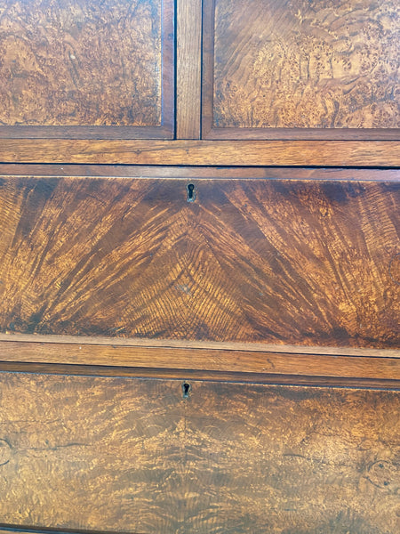 Antique Oak Dressing Chest with Mirror