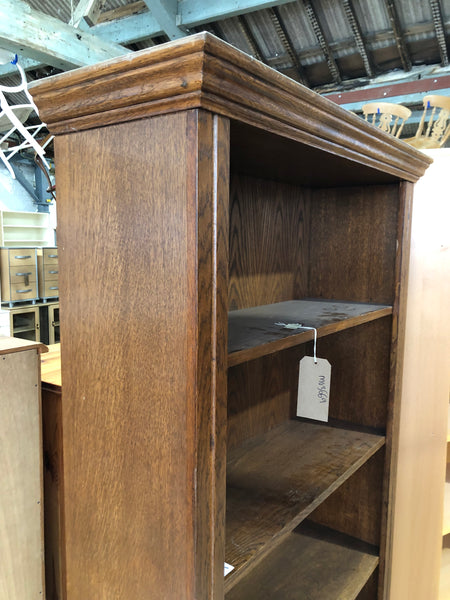 Dark Wood Bookshelf with Cupboard