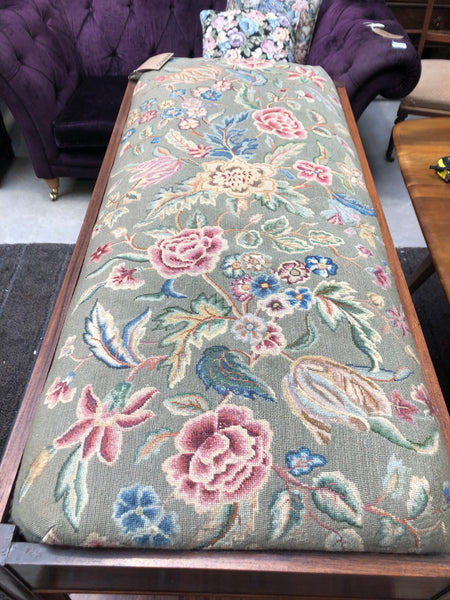 GHC - Antique Floral Tapestry Duet Piano Stool
