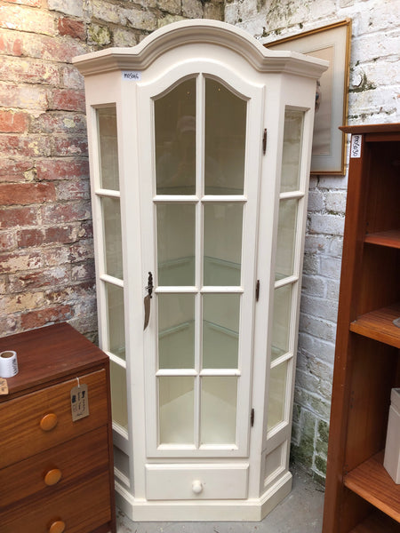 Cream Corner Display Cabinet